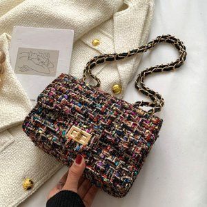 Flap bag tweed
